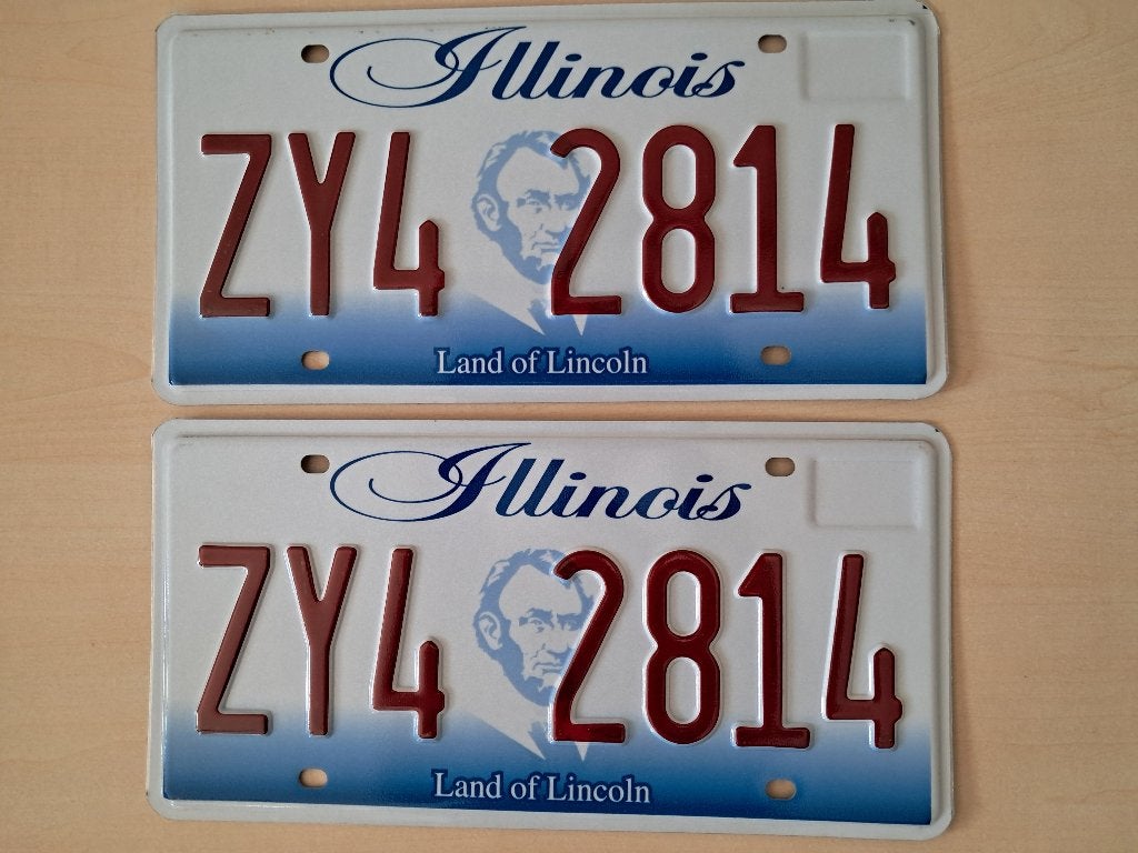 Kentekenplaat Illinois Set Amerika usa., Verzamelen, Ophalen of Verzenden, Gebruikt, Auto's