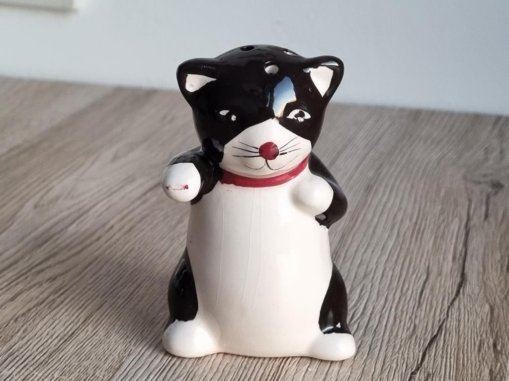 Mooi Lief Vintage Kat Poes Zout of Peper Vaatje Zwart Wit, Huis en Inrichting, Keuken | Servies, Gebruikt, Verzenden, Overige typen