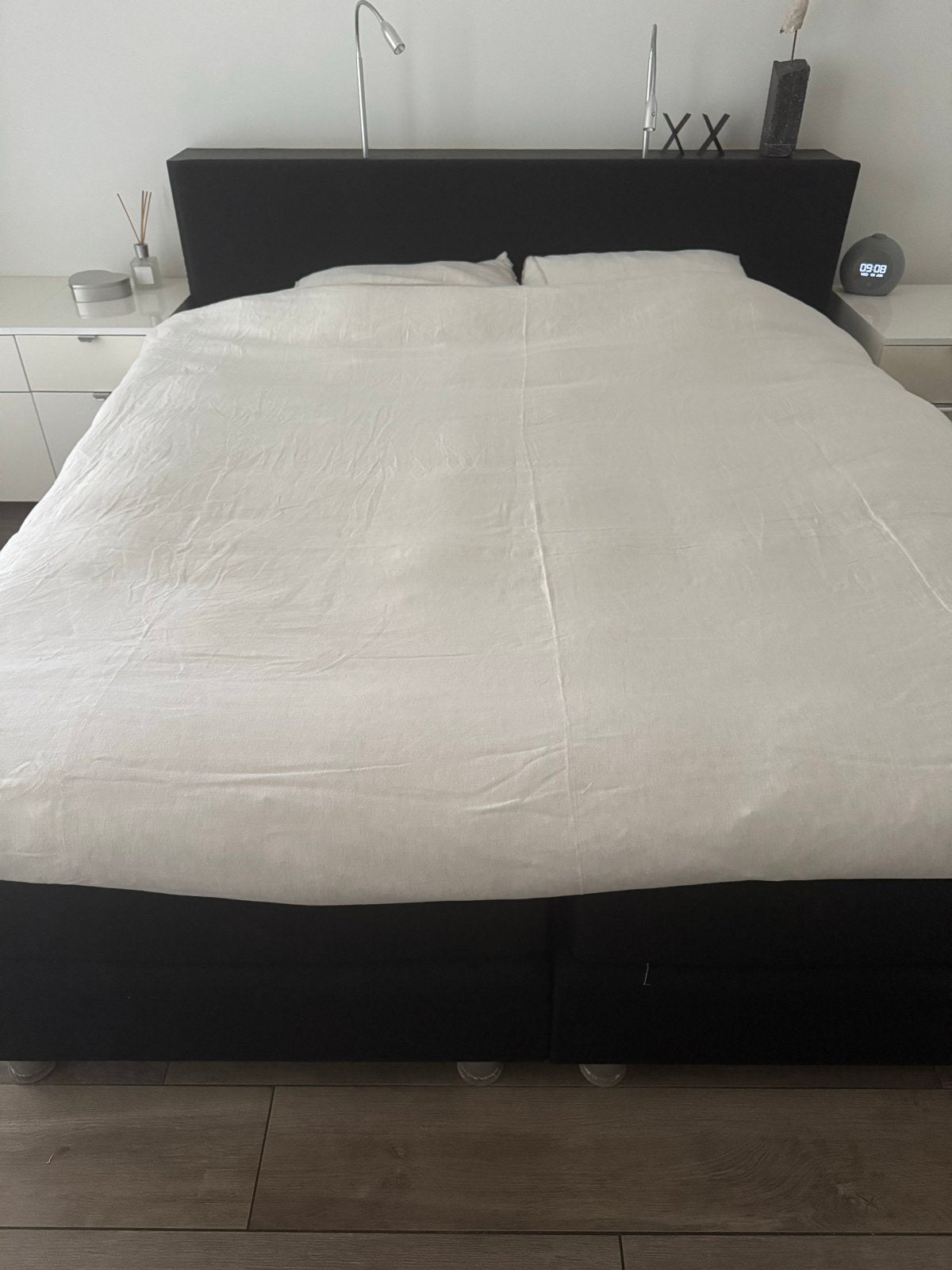 Pullman boxspring 180x200cm antraciet/zwart, Ophalen, Gebruikt, Zwart, Tweepersoons