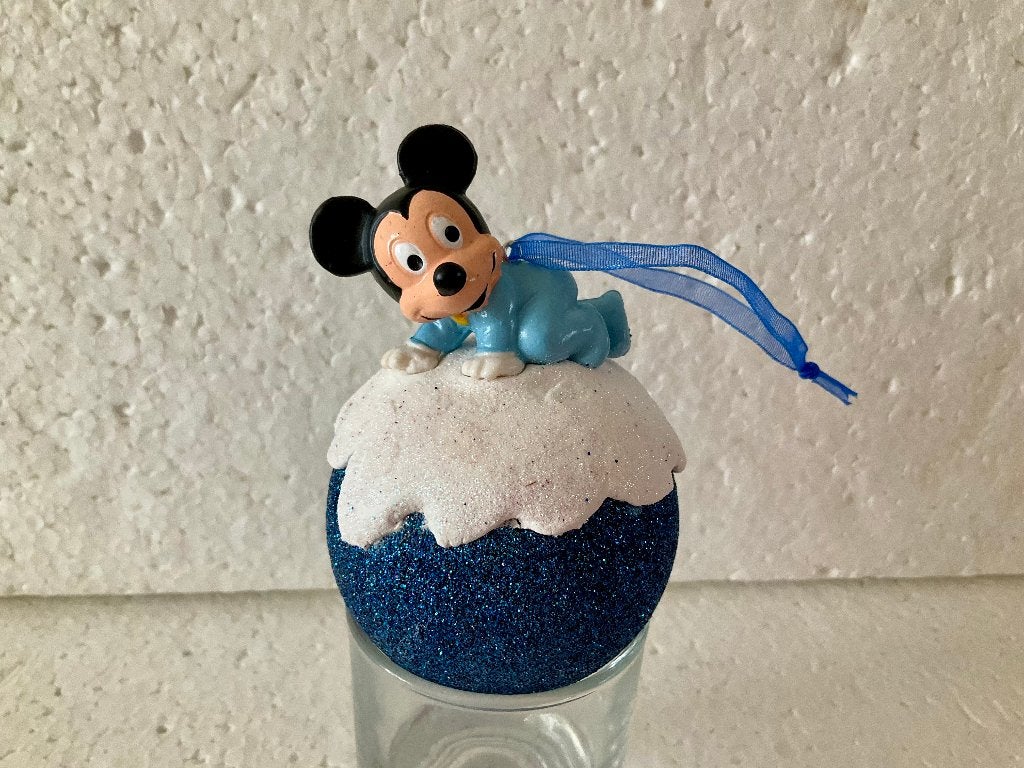 Disney Mickey mouse baby mickey - kerstbal - ornament, Ophalen of Verzenden, Mickey Mouse, Zo goed als nieuw, Beeldje of Figuurtje
