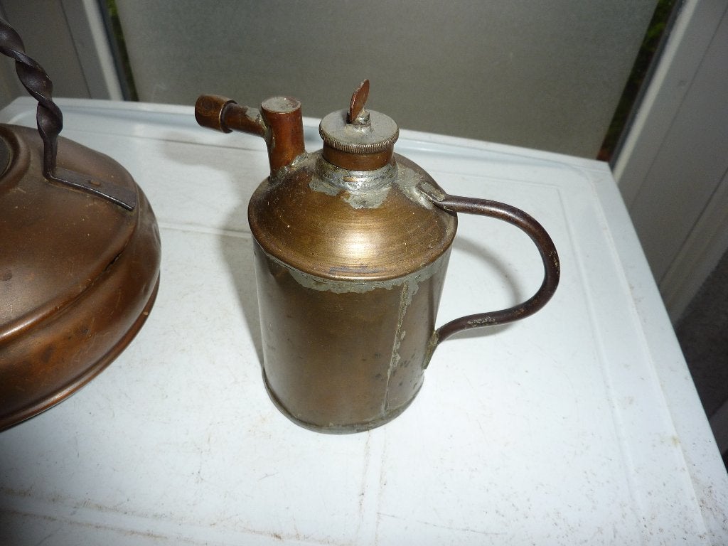 antieke koperen gasbrander, Antiek en Kunst, Ophalen of Verzenden