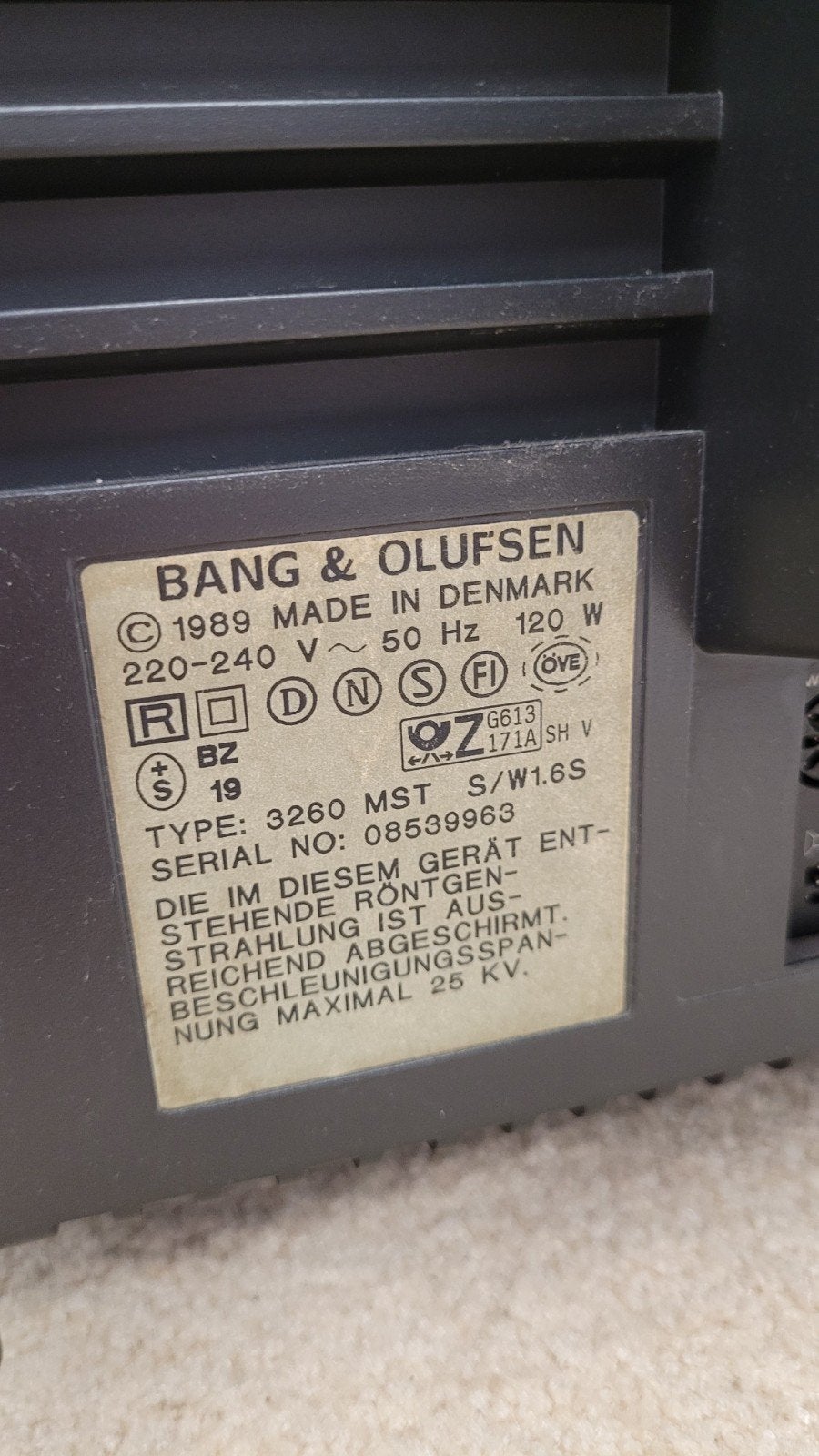 Bang & Olufsen Beovision MX 5500 - Defect voor onderdelen, Ophalen