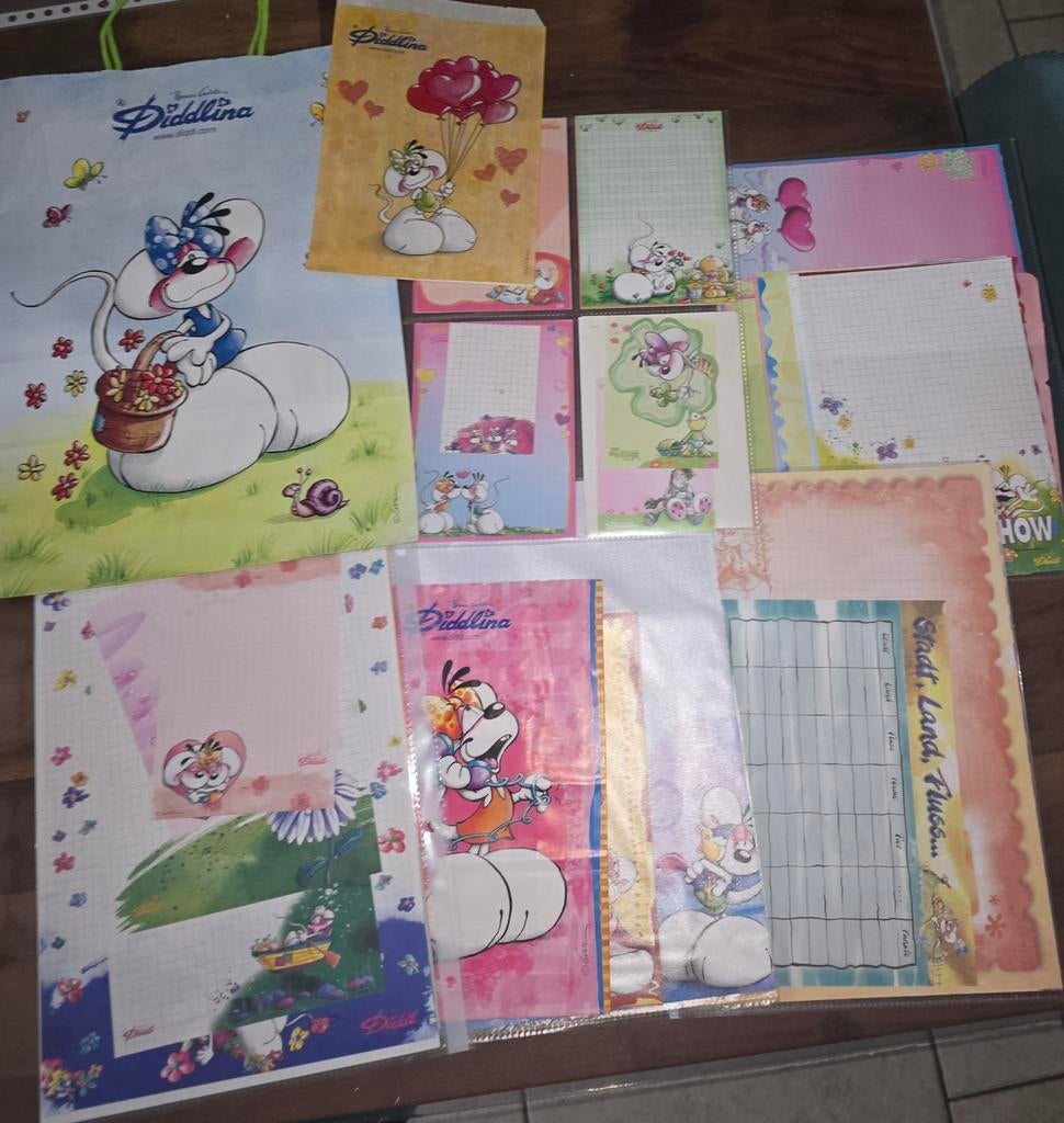 Diddl pakket, Ophalen of Verzenden, Verschillende figuren, Zo goed als nieuw, Papier, Kaart of Schrift