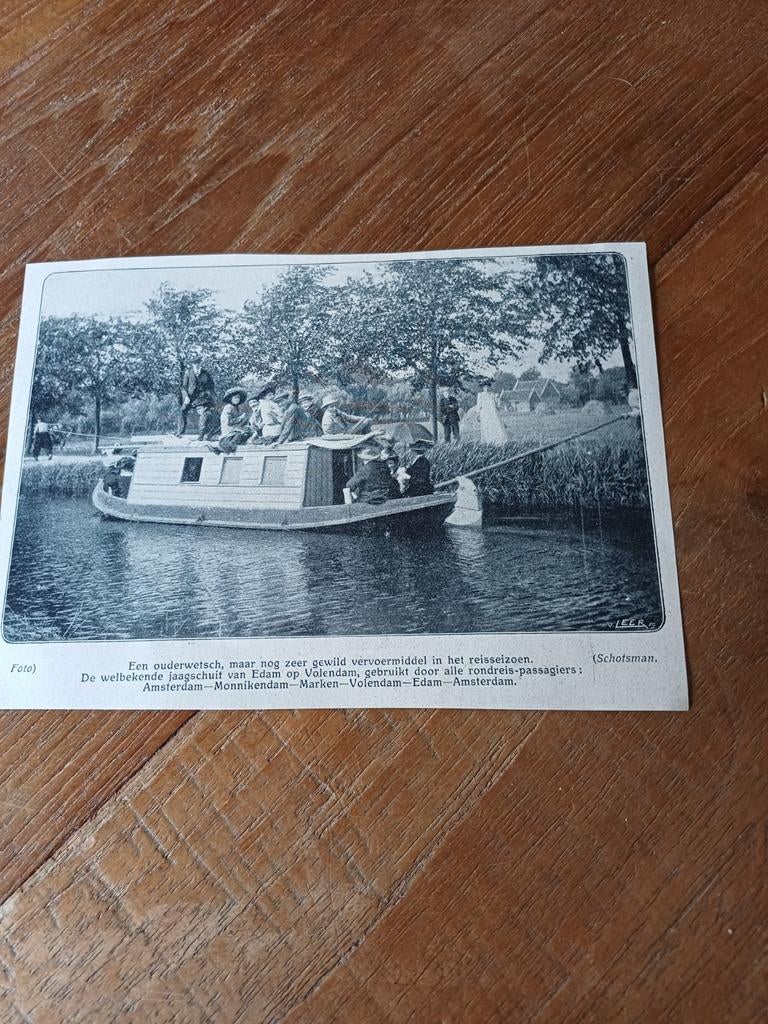Knipsel jaagschuit Edam-Volendam Volendam 1909, Ophalen of Verzenden, Voor 1920, Knipsel(s)
