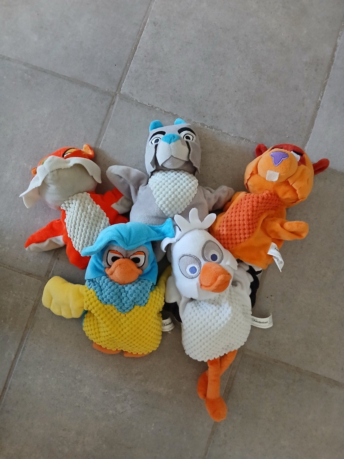 Handpoppen van de Fabeltjeskrant - 5 stuks, Oranje, Ophalen of Verzenden, Zo goed als nieuw, Middelgroot (20 tot 80 cm)