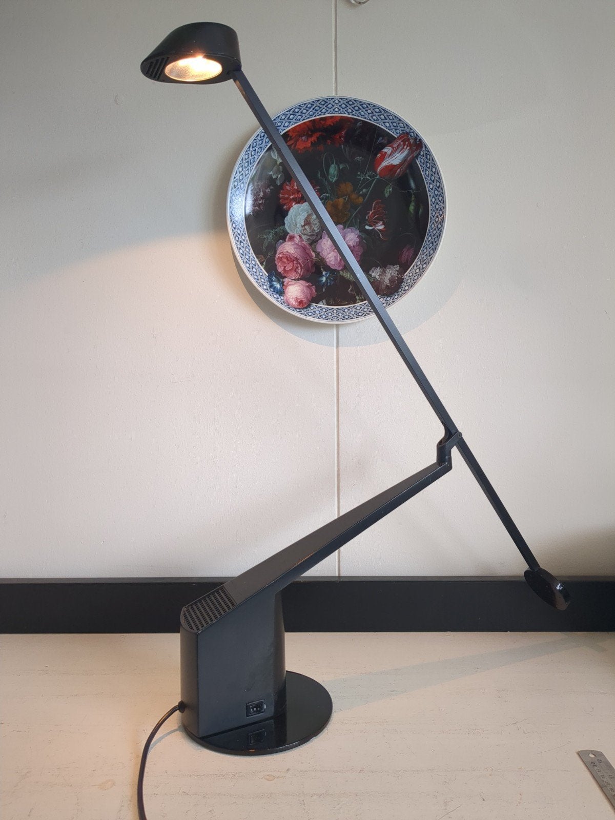 Zwarte Ala lamp Rodolfo Bonetto, Bureaulamp, Gebruikt, Overige merken, Zwart