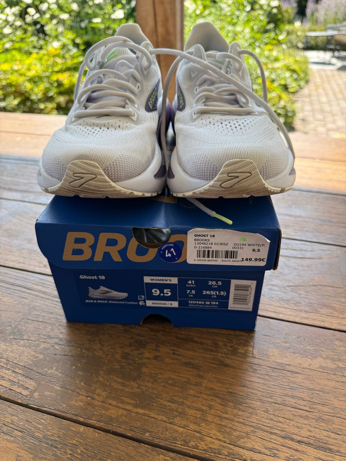 Brooks Ghost 18 dames - maat 41 (9.5) - 15 km gebruikt, Ophalen of Verzenden, Zo goed als nieuw, Hardloopschoenen, Overige merken