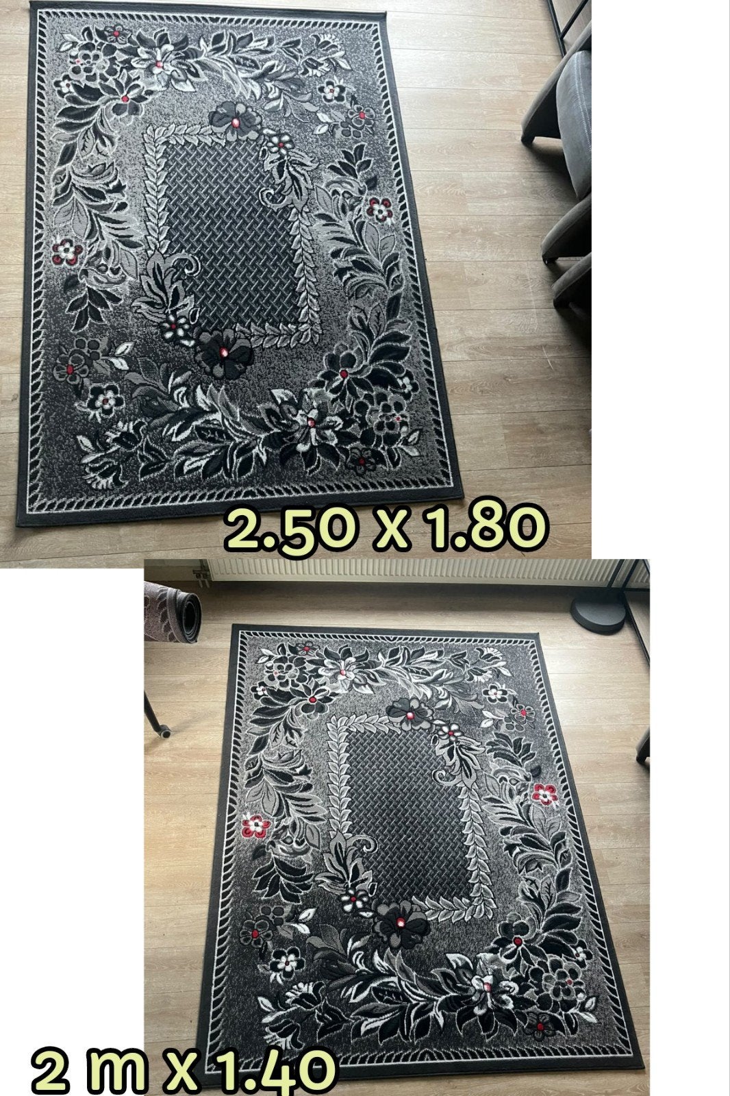 2 vloerkleden in perfecte staat., Ophalen, Zwart, 200 cm of meer, Zo goed als nieuw