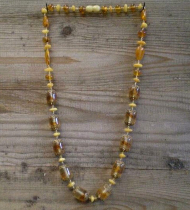 Barnsteen ketting, Ophalen of Verzenden, Nieuw, Geel, Steen of Mineraal