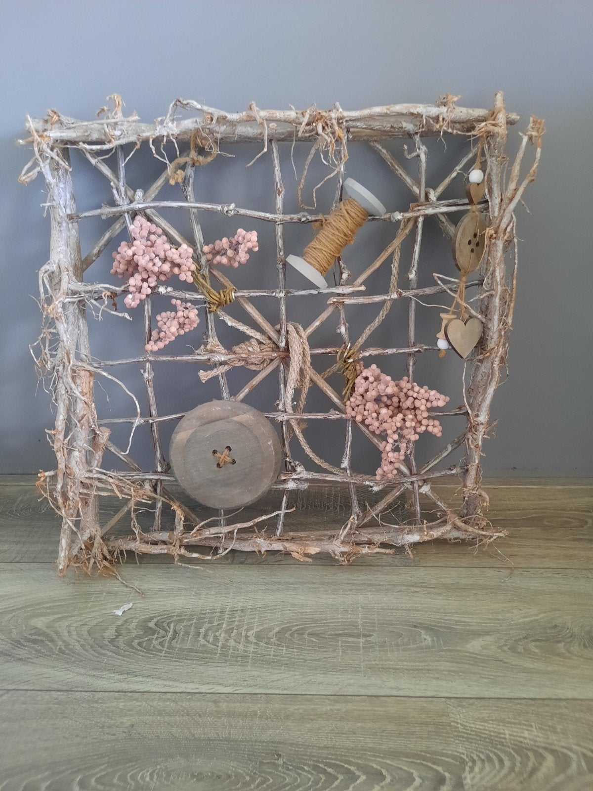 Unieke handgemaakte wanddecoratie van natuurlijke materialen, Ophalen, Meerkleurig, Decoratieobject, Zo goed als nieuw