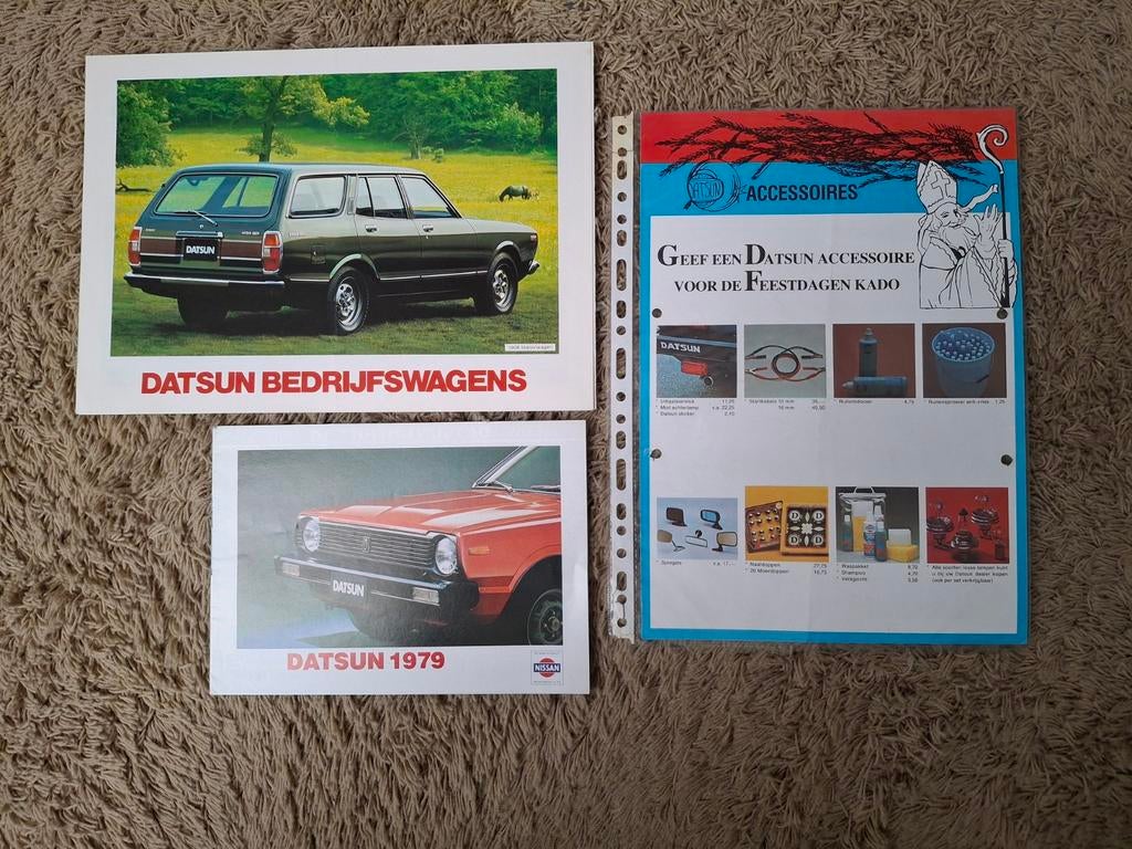 3x autofolder Datsun diverse, Verzenden, Zo goed als nieuw, Algemeen