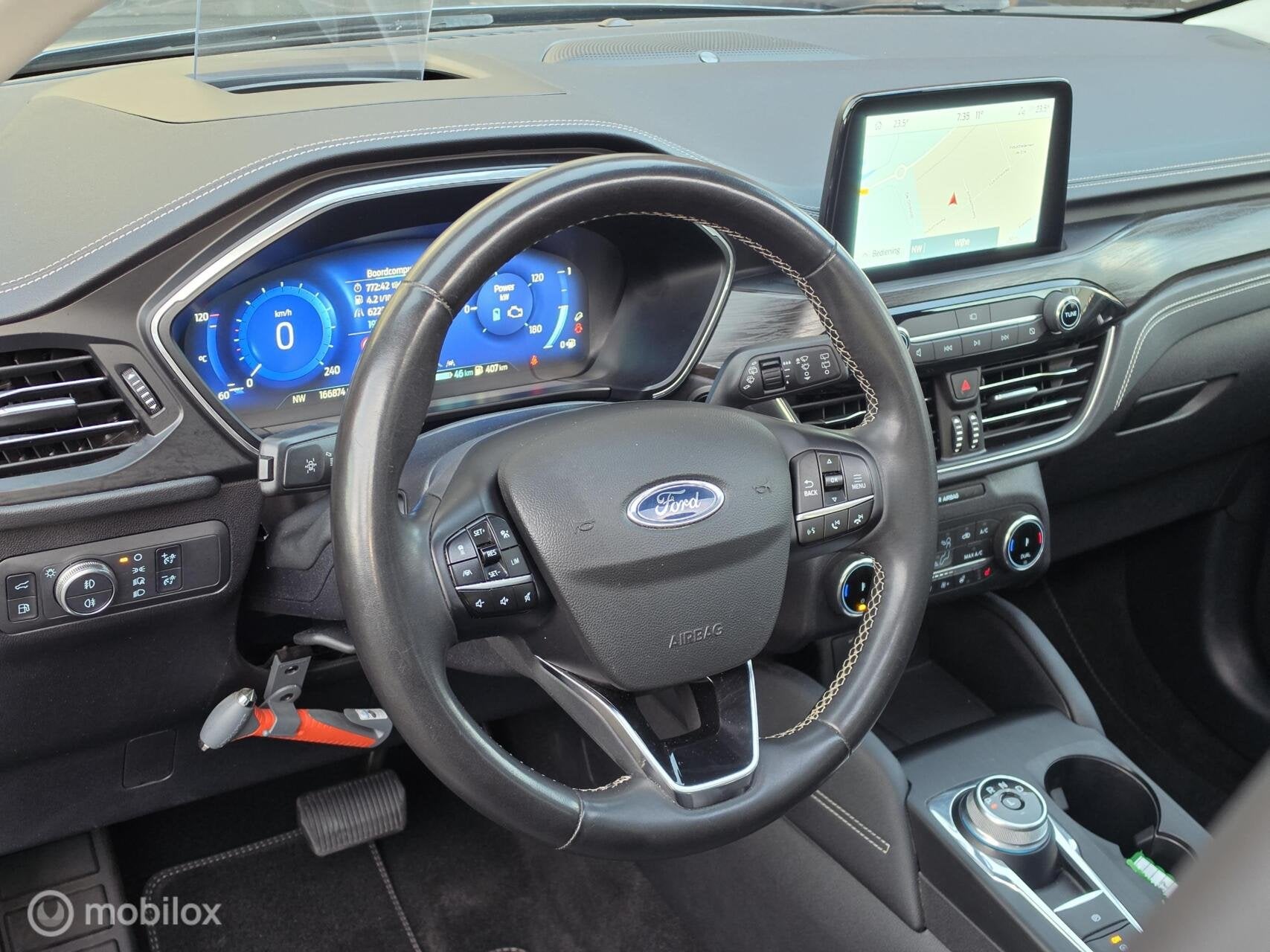 FORD KUGA 2.5 PHEV VIGNALE PANO ACC HUD CAMERA LEER TREKHAAK, Auto's, Gebruikt, 4 cilinders, Blauw, Hybride Elektrisch/Benzine