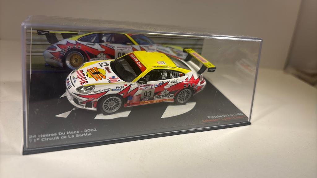 Porsche 911 gt3 rs 24h du mans atlas 1.43, Hobby en Vrije tijd, Modelauto's | 1:43, Overige merken, Auto, Ophalen of Verzenden