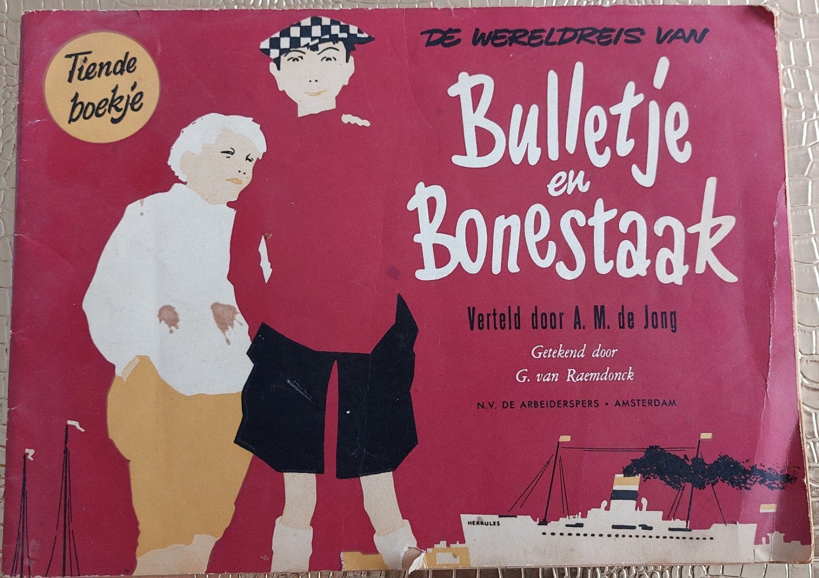 De Wereldreis van Bulletje en Bonestaak - Tiende Boekje, Eén stripboek, Ophalen of Verzenden, Gelezen