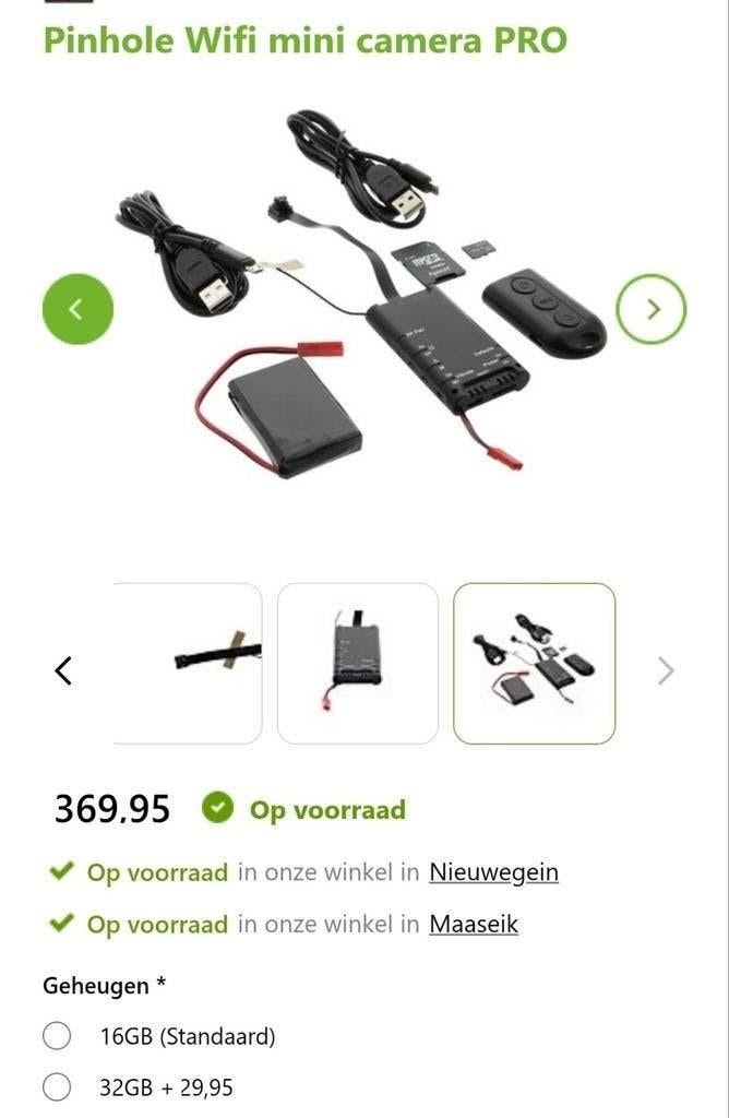 Pinhole Wifi mini camera PRO, Ophalen of Verzenden, Nieuw