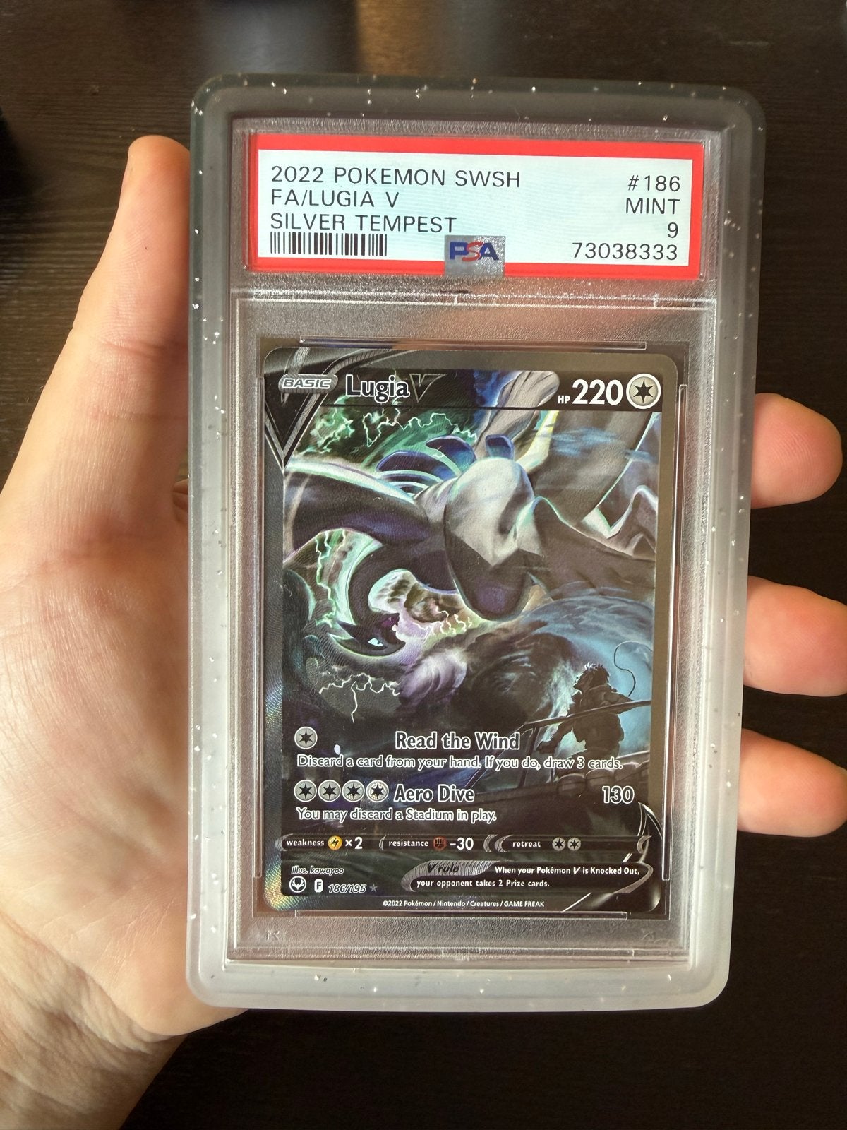 Lugia V #186 - PSA 9 incl Guard, Ophalen of Verzenden, Zo goed als nieuw, Losse kaart