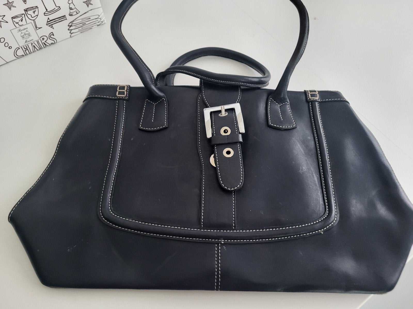 Prachtige blauwe ABRO leren tas, 40 tot 60 cm, 30 cm of meer, Blauw, Minder dan 35 cm