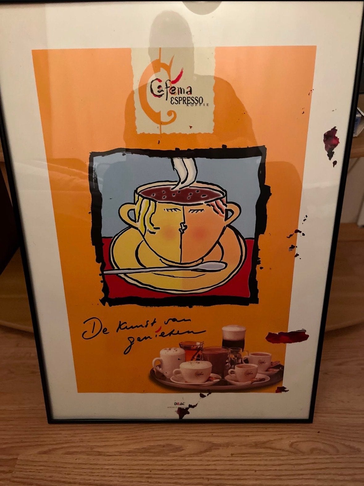 Ingelijste koffietafel print 'De kunst van genieten', Antiek en Kunst, Kunst | Schilderijen | Klassiek, Ophalen, Stilleven, Print