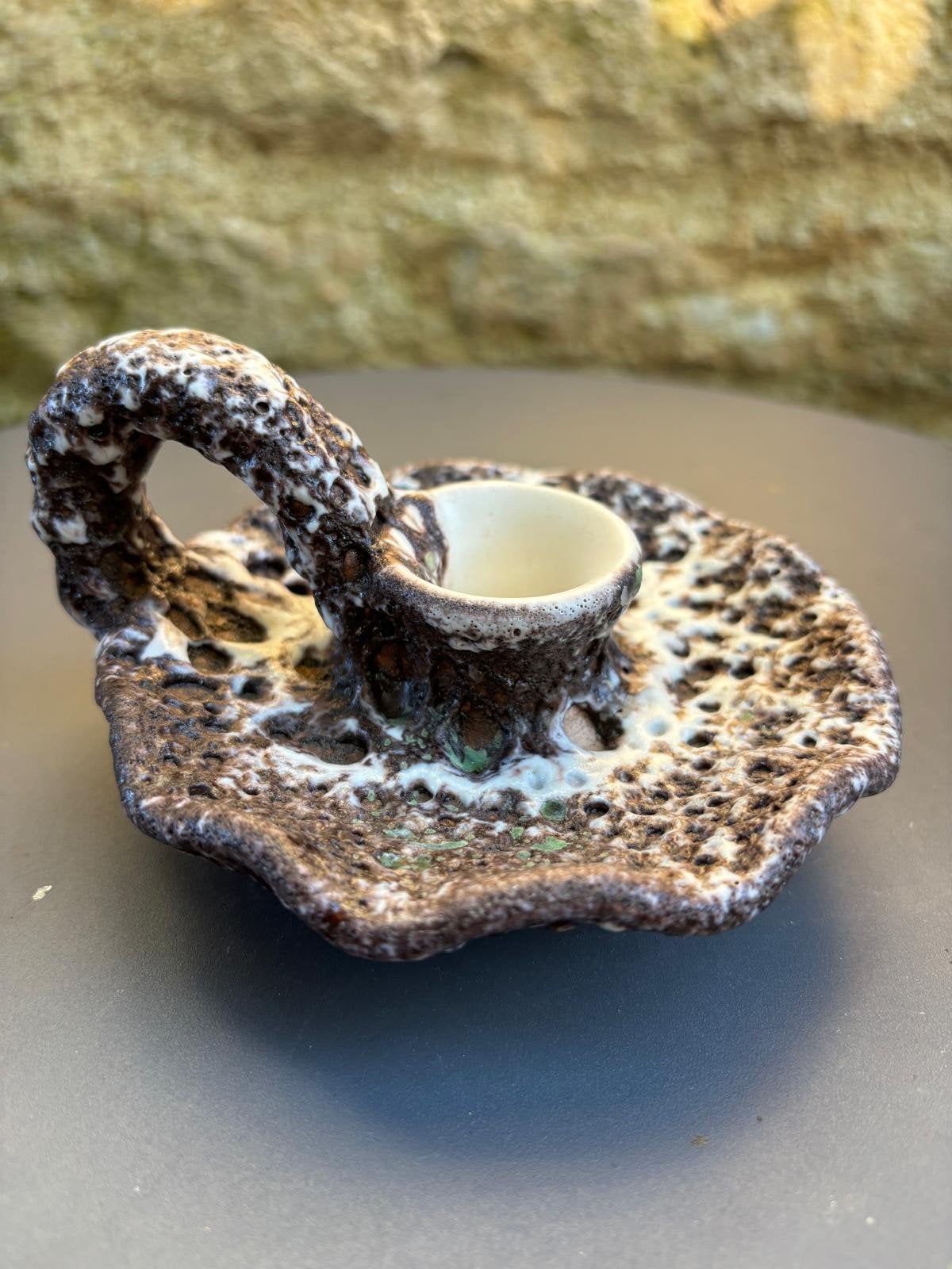 Fatlava keramiek, kandelaar, Frans, 7 cm hoog, Ophalen of Verzenden