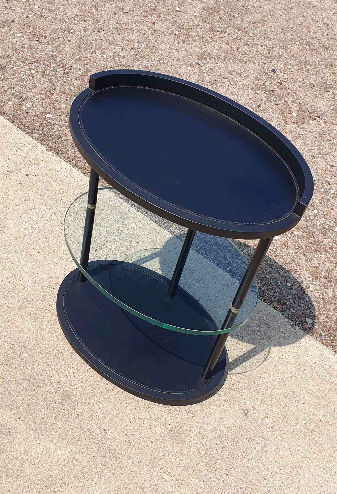 Zanotta postmodern sidetable bijzettafel 1990s, Ophalen, Gebruikt, Post modern strak nineties, Glas