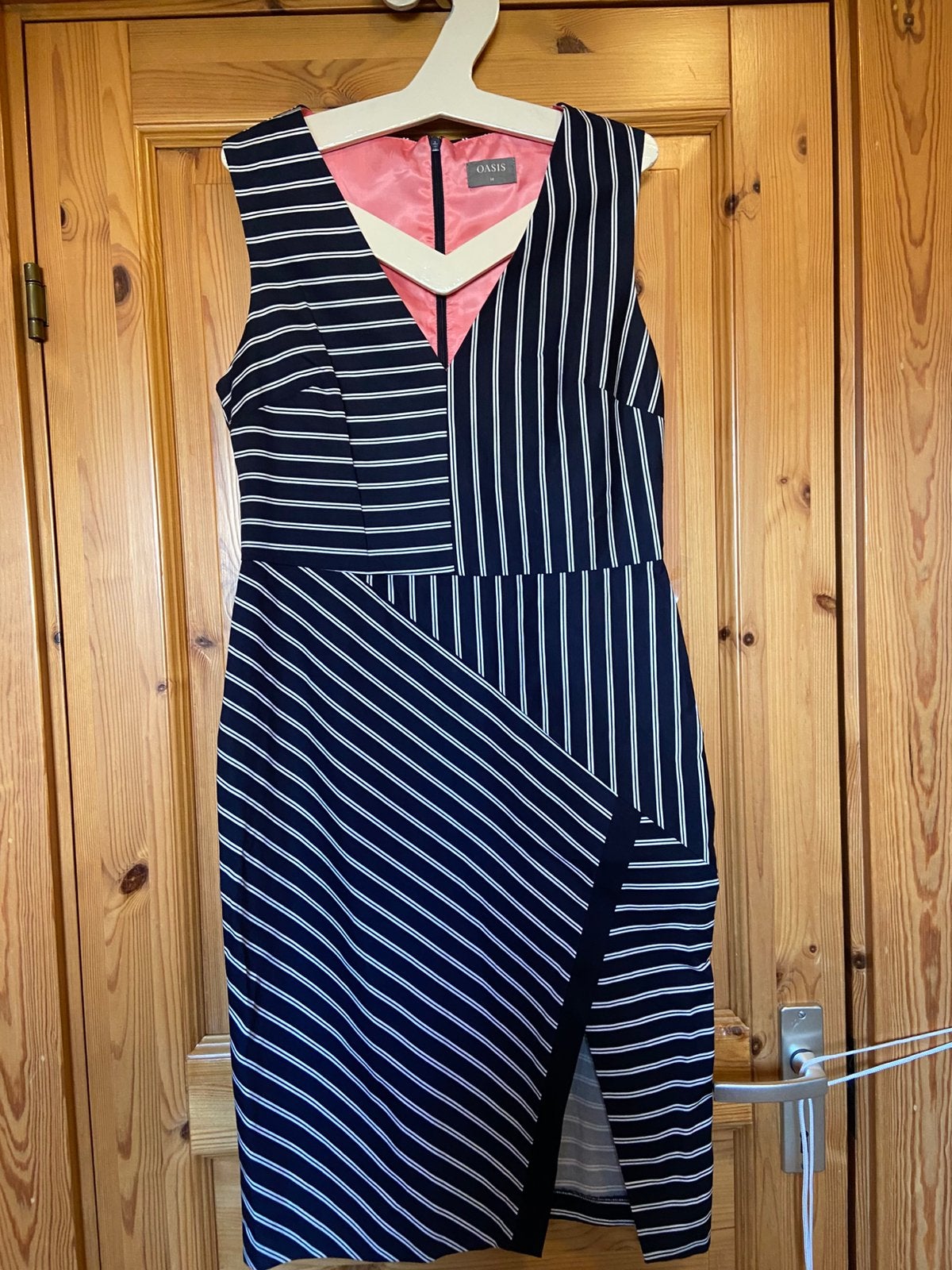 Jurk blauw gestreept Oasis oto 47 lengte 105 maat 40, Maat 38/40 (M), Blauw, Ophalen of Verzenden, Zo goed als nieuw