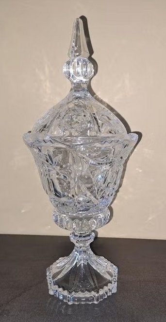 Glazen schaal met deksel., Antiek en Kunst, Antiek | Glas en Kristal, Ophalen of Verzenden