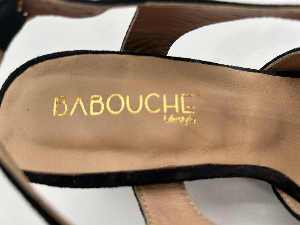 Babouche, maat 37 prachtige zwart suède sandalette, Verzenden, Zwart, Sandalen of Muiltjes, Zo goed als nieuw