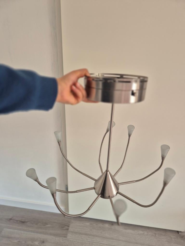 2x plafondlampen (verstelbaar), Huis en Inrichting, Ophalen, Gebruikt, Glas, Minder dan 50 cm