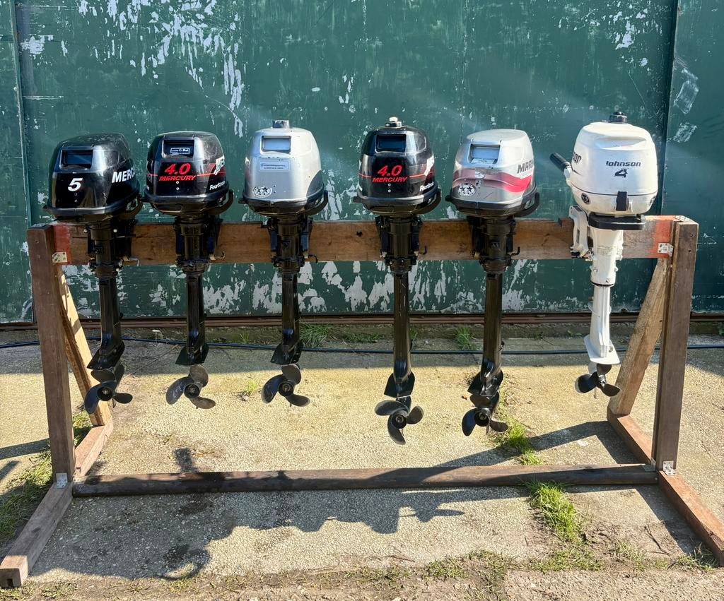 Buitenboordmotoren - 2 en 4 takt - kort en Langstaart, Ophalen, Gebruikt, Benzine, 5 tot 10 pk