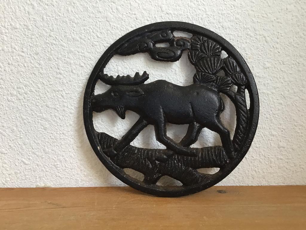 Metalen Pannen onderzetter.  Rendier afbeelding., Ophalen of Verzenden, Zo goed als nieuw, Pot of Pan
