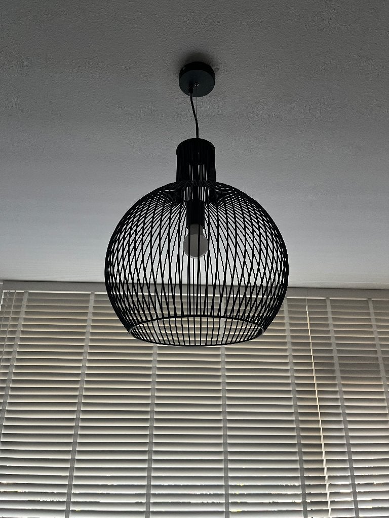 Zwarte hanglamp, Ophalen, Zo goed als nieuw, Metaal, E27 (groot)