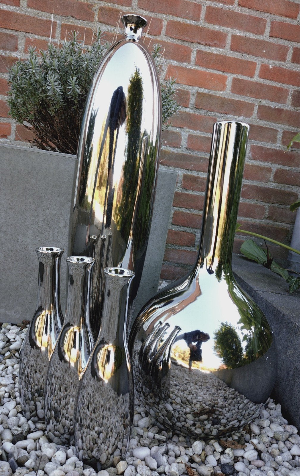 Set Zilverkleurige Vazen, Huis en Inrichting, Ophalen, Metaal, Zilver, Gebruikt