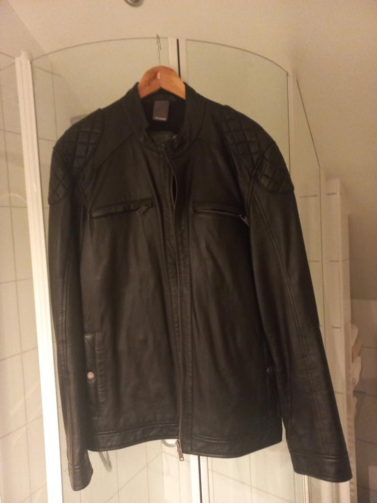 Leren jassen, Verzenden, Zo goed als nieuw, Maat 56/58 (XL), Zwart