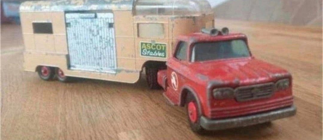 Matchbox King Size K-18 Dodge Tractor & Horse Box, Ophalen of Verzenden, Gebruikt, Bus of Vrachtwagen, Matchbox