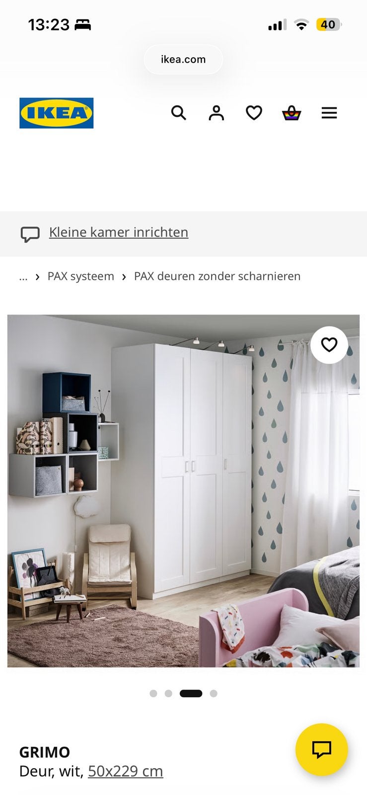 Pax grimo deuren 3x - incl scharnieren en handgreepjes, Doe-het-zelf en Verbouw, Deuren en Horren, Ophalen, Zo goed als nieuw
