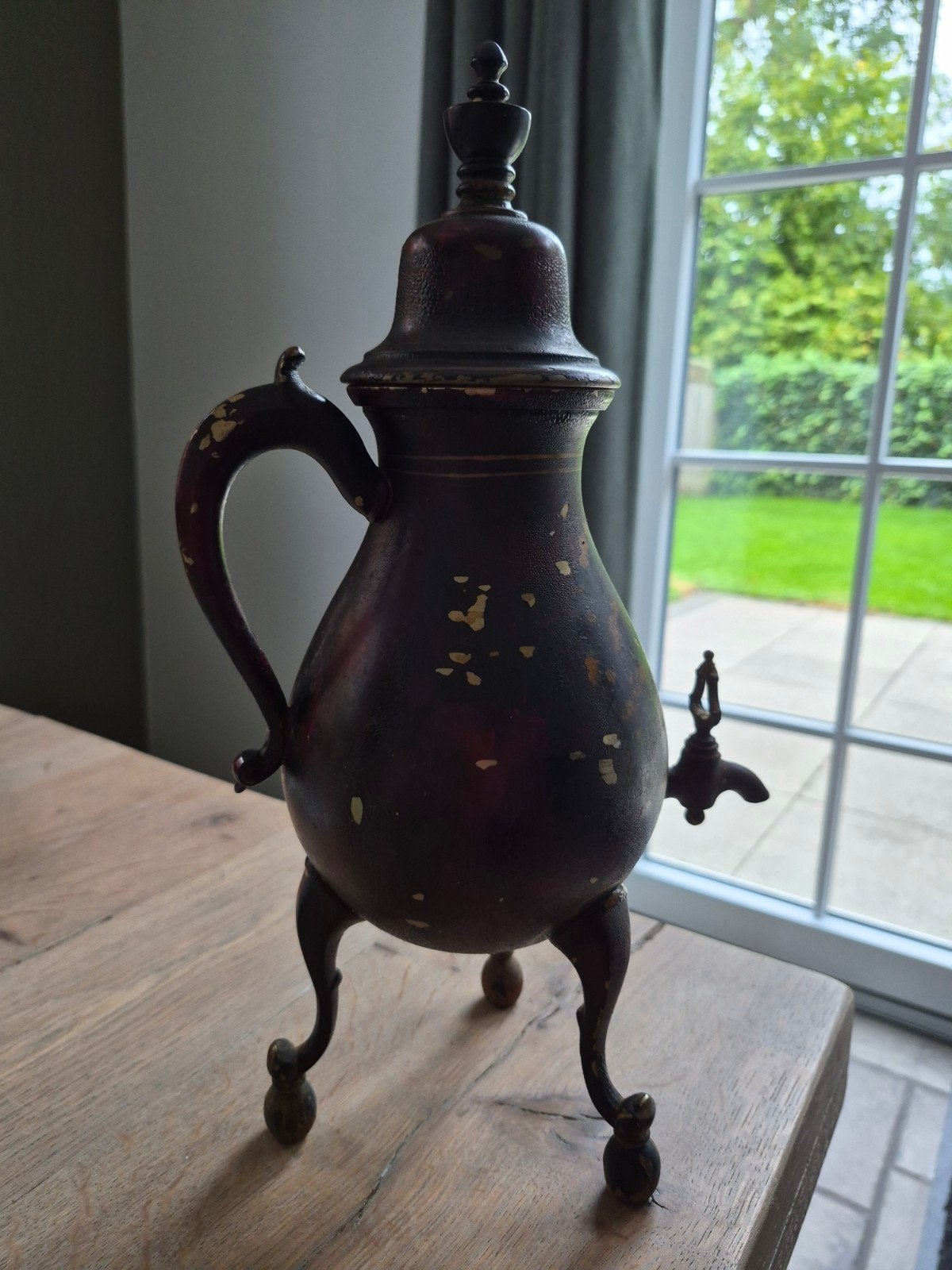Antieke Hollandse Theeketel met Kraan en Schilderij, Ophalen of Verzenden