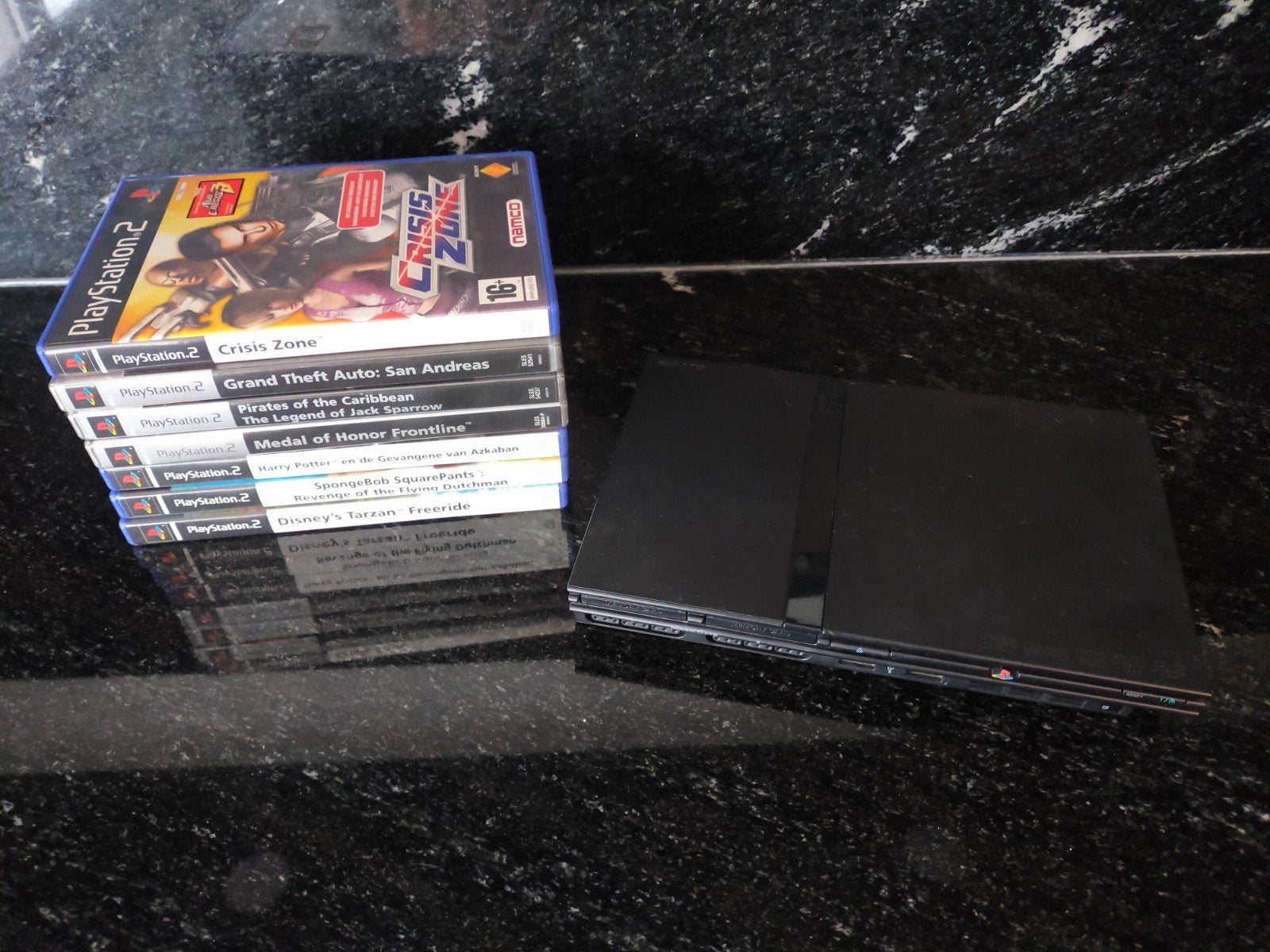 PS2 Slim met spellen  geen controller, Spelcomputers en Games, Games | Sony PlayStation 2, Gebruikt, Ophalen of Verzenden