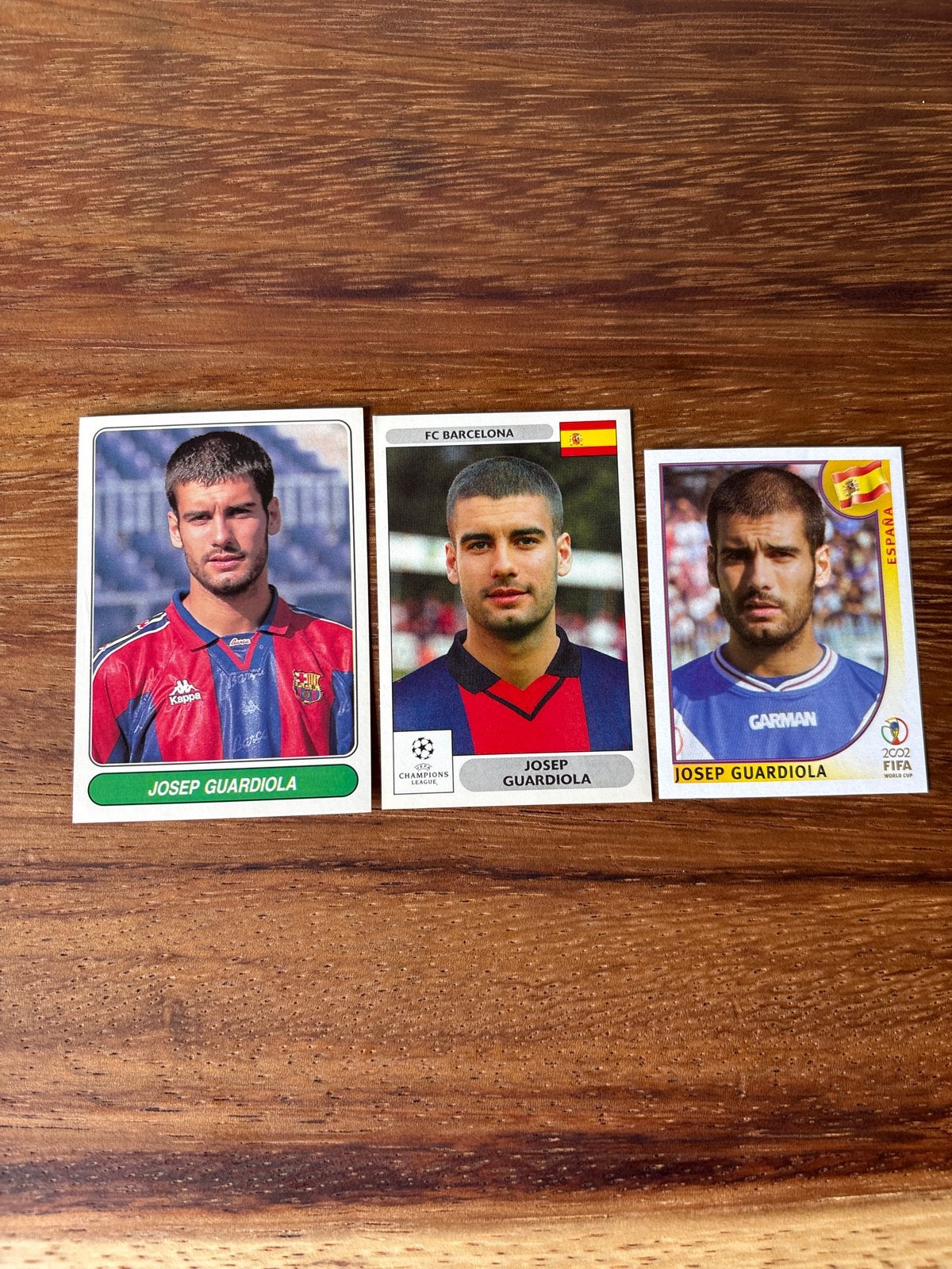 3x Josep Guardiola Panini Voetbalplaatjes, Hobby en Vrije tijd, Stickers en Plaatjes, Ophalen of Verzenden, Zo goed als nieuw