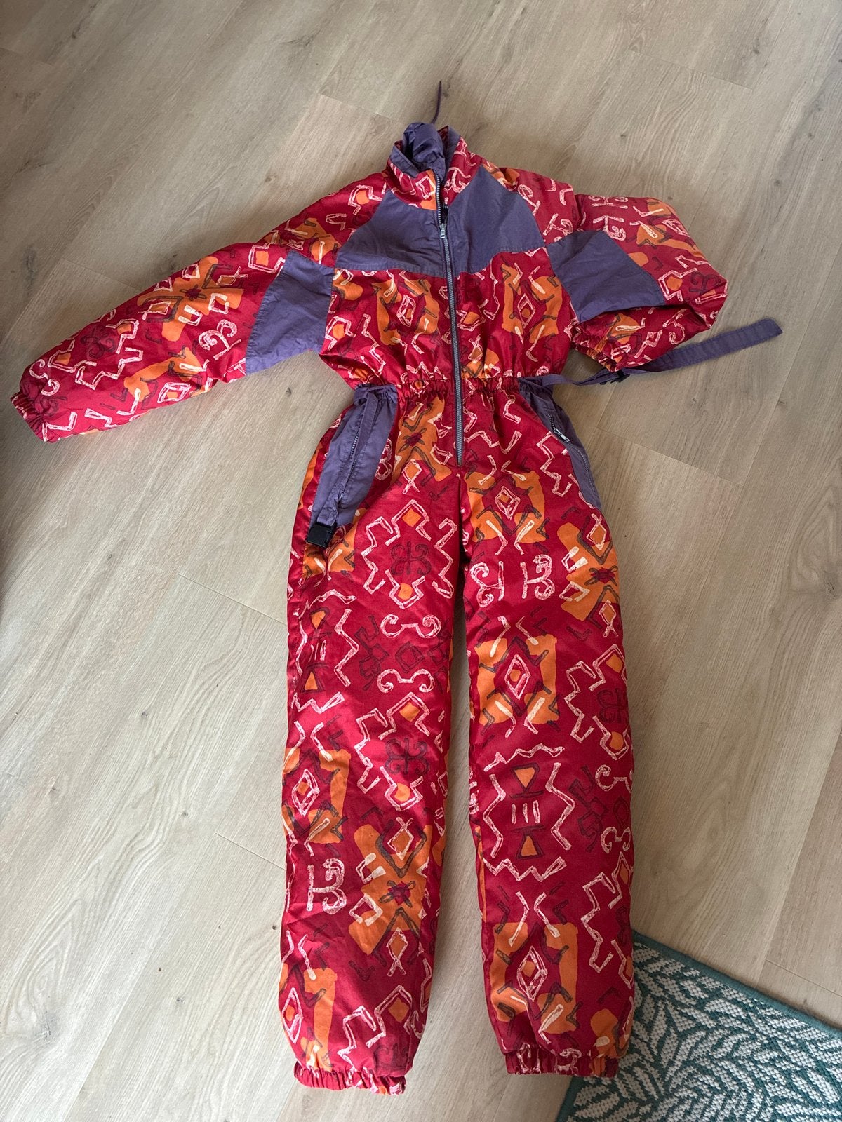 Vintage ski-overall voor kinderen - Maat 14 jaar, Ophalen of Verzenden, Gedragen, Maat 38/40 (M), Pak