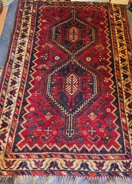 Prachtig handgeknoopt Perzisch tapijt - Rood/Blauw, 100 tot 150 cm, Blauw, Ophalen of Verzenden, 150 tot 200 cm