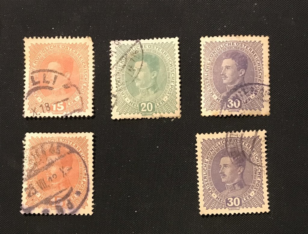 Oostenrijk postzegels Karl 1 1917, Ophalen of Verzenden