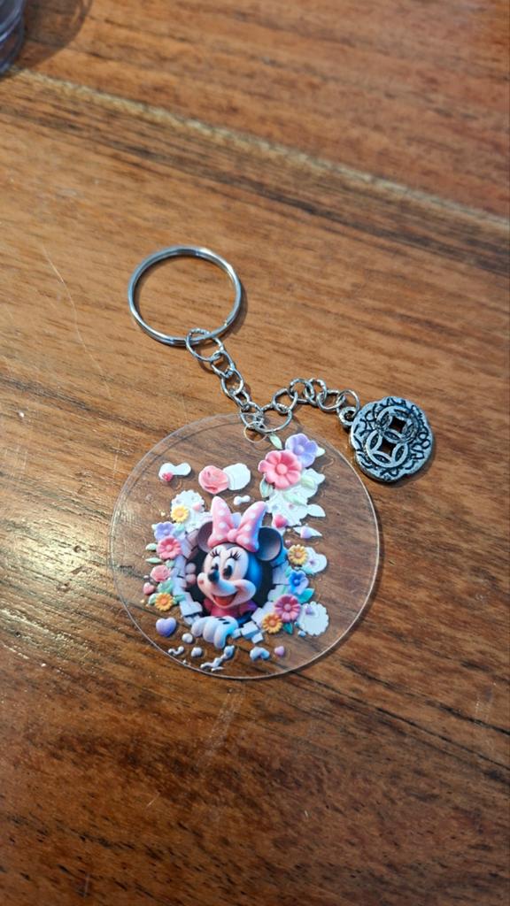 Zelfgemaakte Minnie Mouse sleutelhanger, Ophalen of Verzenden, Nieuw, Knuffel of Figuurtje