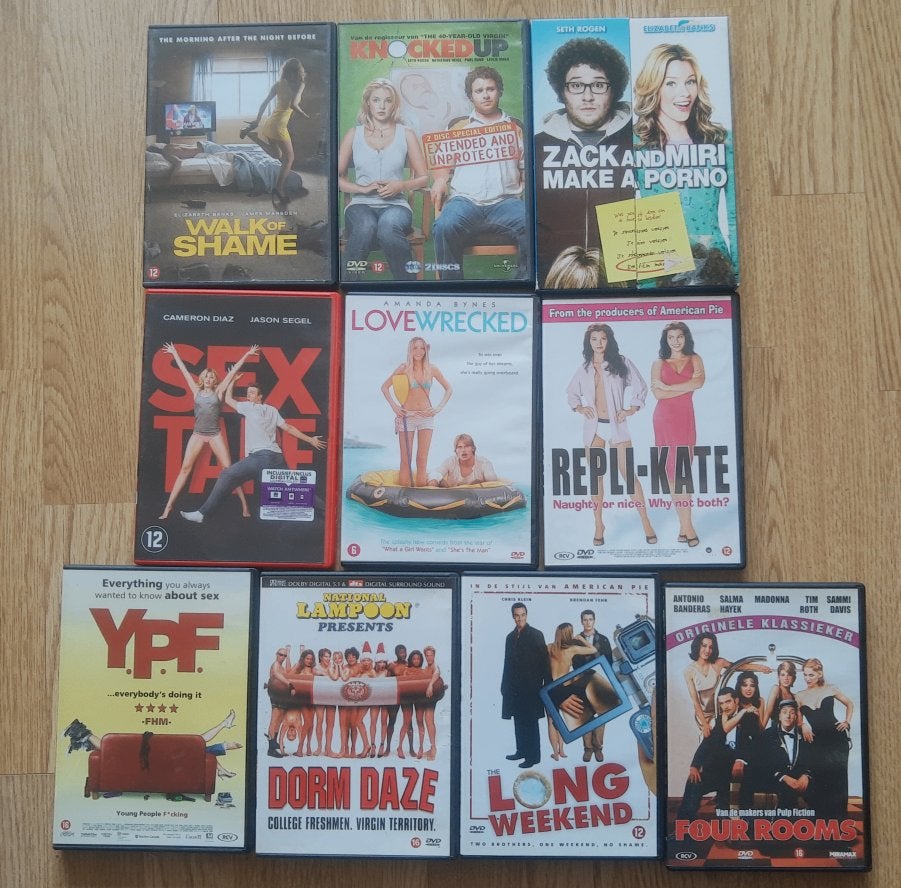 10x COMEDY / Sex tape - Dorm daze - zack & miri make a porno, Vanaf 12 jaar, Ophalen of Verzenden, Zo goed als nieuw, Romantische komedie