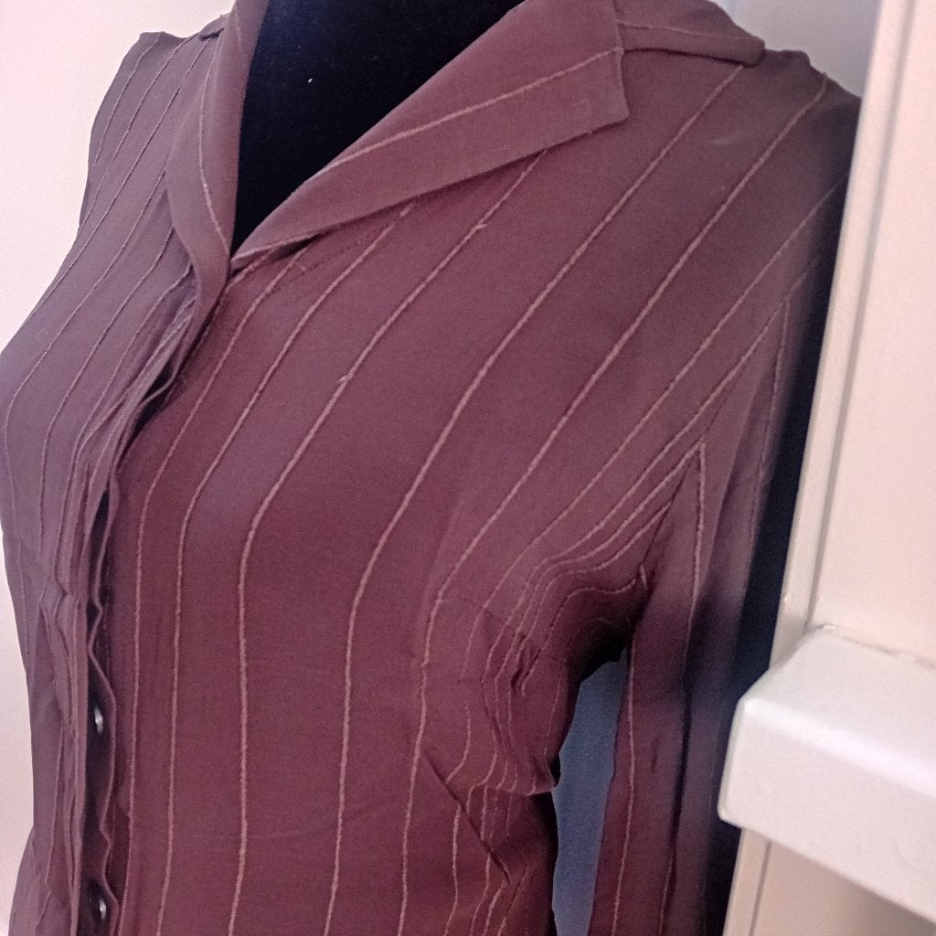 Pak,maat 42,Articles,blouse,jasje,rok,bruin,feest,blazer,top, Kostuum of Pak, Bruin, Verzenden, Maat 42/44 (L)