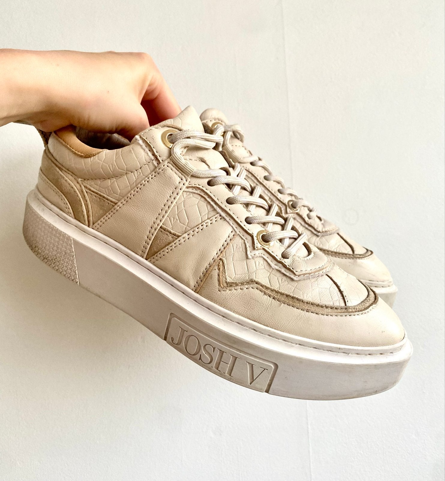 Josh V sneakers maat 38 beige, Ophalen of Verzenden, Gedragen, Beige, Sneakers of Gympen