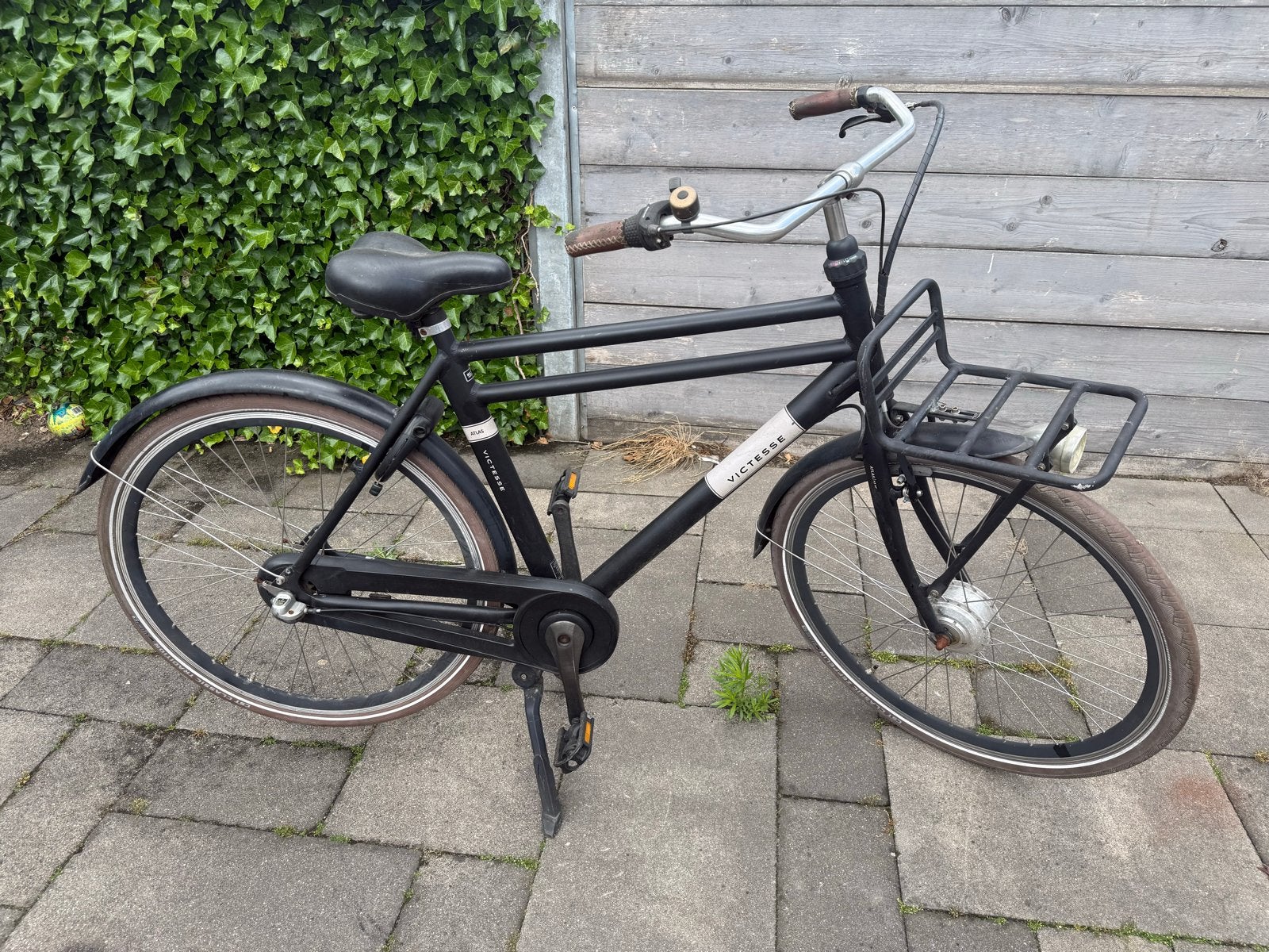 Vitesse transportfiets met voordrager - Zwart, Fietsen en Brommers, Fietsen | Dames | Damesfietsen, Terugtraprem, Gebruikt, Versnellingen