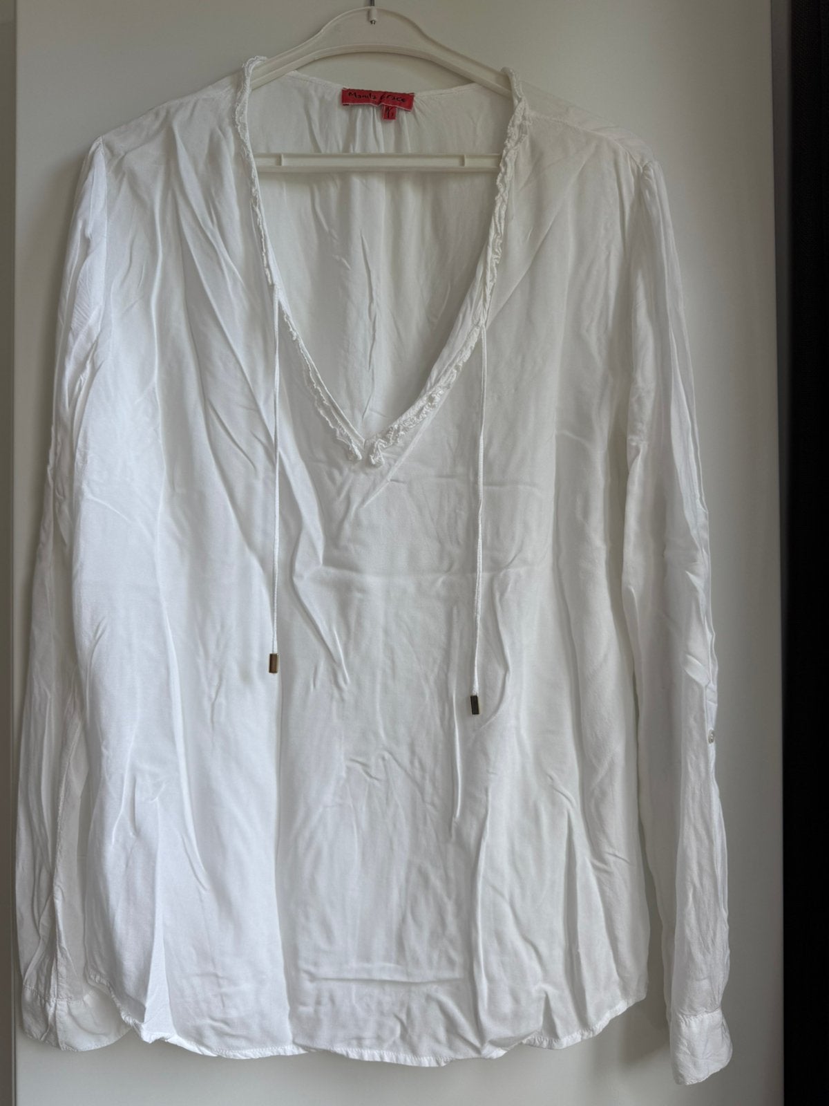 witte dunne blouse lm maat 3 (M) MANILA GRACE, Ophalen of Verzenden, Gedragen, Maat 38/40 (M), Wit