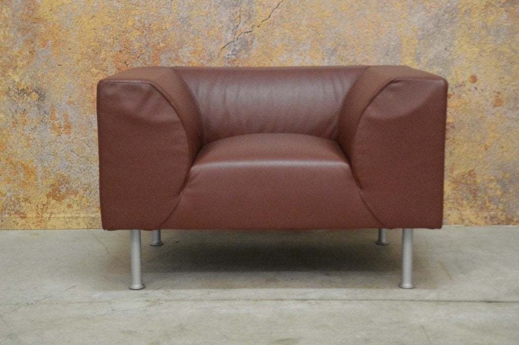 ZGAN leren Montis Nindes design fauteuil/loveseat, Huis en Inrichting, Montis, Montis, 75 tot 100 cm, Ophalen of Verzenden