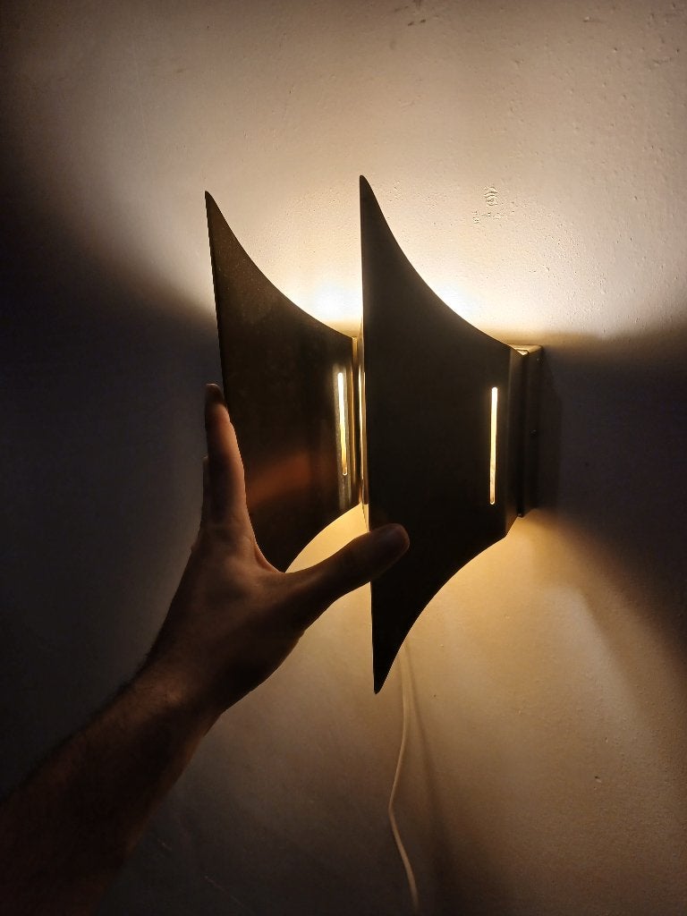 Vintage Gothic II Bent Karlby voor LYFA / messing wandlamp, Ophalen of Verzenden, Metaal, Wandlamp, Gebruikt