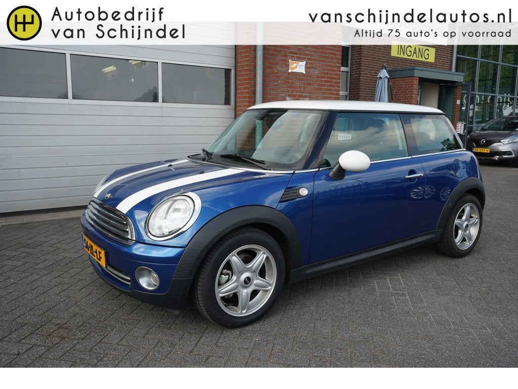 MINI 3-deurs 1.6 COOPER CHILI ORIGINEEL NEDERLANDS ANDROID/A, Voorwielaandrijving, Gebruikt, 4 cilinders, Leder en Stof